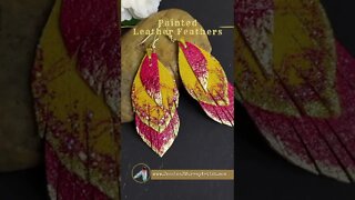 MARIACHI, 3 inch, Leather Feather earrings