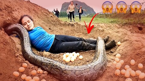 IMPOSSIBLE! Giant SNAKE Lay Eggs Hunters Saving Girl | MIKE FISHING