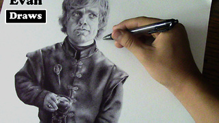 Hyperrealism time lapse drawing of Game of Thrones character