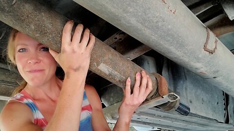 Farm Girl Vs. Big Lifted Truck: U-joint and Driveshaft Replacement