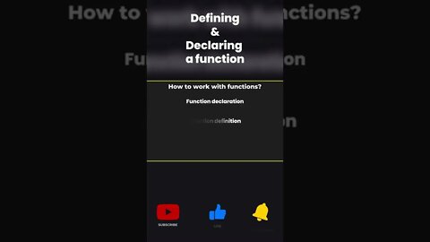 Defining Declaring a function #function #declearing a function