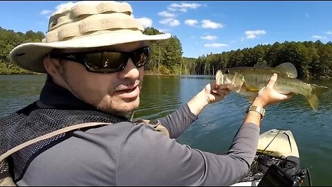 Kayak Bass Fishing Hollis Q. Lathem Reservoir - Cherokee County, GA