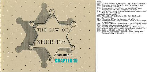 The Law of Sheriffs Chapter 10