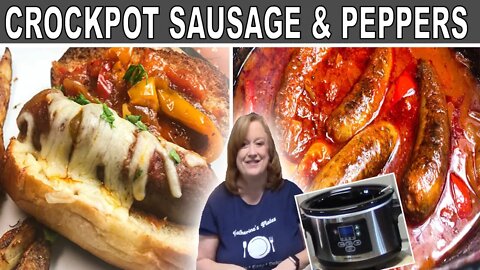 CROCKPOT ITALIAN SAUSAGES AND PEPPERS | Perfect for a Hoagie Sandwich or Served over Pasta