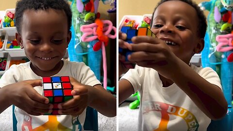 Exceptional 3-year-old Boy Impressively Solves A Rubik's Cube Within Seconds