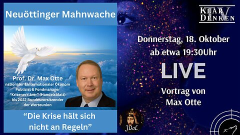 🔴💥LIVE I Prof. Dr. Max Otte - "Die Krise hält sich nicht an Regeln"