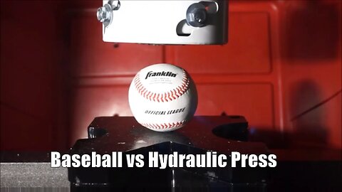 Baseball Crushed By Hydraulic Press! See What's Inside a Baseball!