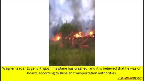 Wagner leader Evgeny Prigozhin's plane has crashed, and it is believed that he was on board