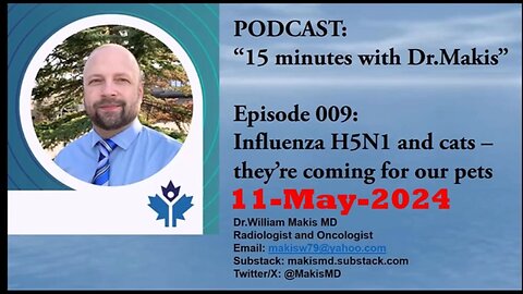 15 minutes with Dr.Makis Ep 009 Influenza H5N1 & Cats Plus More 11-May2024