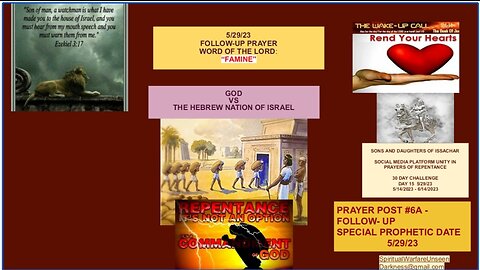 SONS AND DAUGHTERS OF ISSACHAR CALL FOR NATIONAL REPENTANCE, PRAYER POST #6A, SPECIAL PROPHETIC WORD