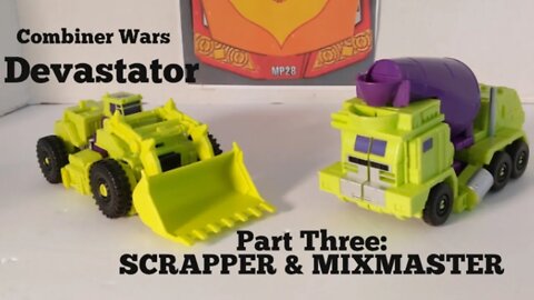 Combiner Wars Devastator Review Part Three - Scrapper and Mixmaster Titan Class Rodimusbill Review