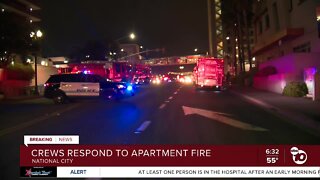 Residents flee from apartment fire in National City