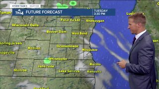 Mostly sunny with temperatures in the upper 70s Tuesday