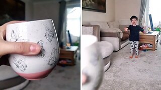 Kid Confuses Mom's Coffee Time For Wine Time