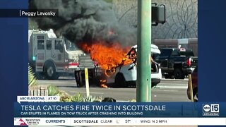 Tesla catches fire twice in Scottsdale
