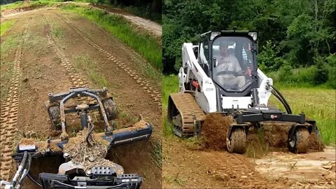 POWER GRADING THE DUCK POND! Bobcat T650 CTL soil conditioner getting ready for planting!