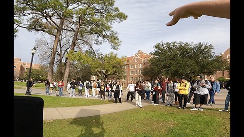FSU: Hypocrite Tears Up, I Rebuke Her And This Draws Crowd of 40 People (About the 1 hour and 50 minute mark), Dealing w/ Lesbians, Perverted Women, Homosexuals, Atheists, Agnostics, Proving the Bible True, Exalting Jesus Christ!