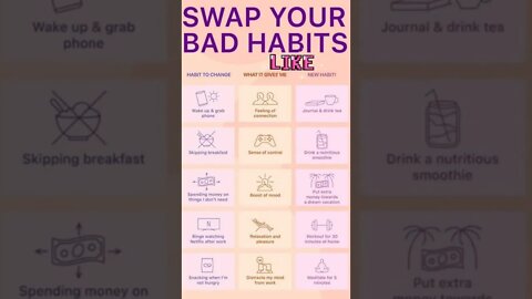 swap your bad habits with good habits #short #shorts #habits #habitsthatchangeyourlife