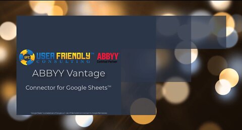 ABBYY Vantage Video - Connector for Google Sheets™