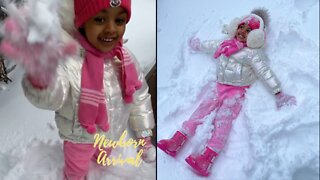 Cardi B's Daughter Kulture Hits Mommy With A Snowball! ⛄️