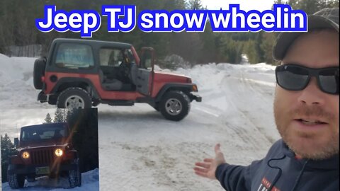 Jeep Wrangler Tj off road playing in the snow | Shakedown run 1