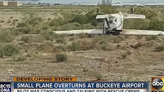 Airplane overturns during landing at Buckeye airport