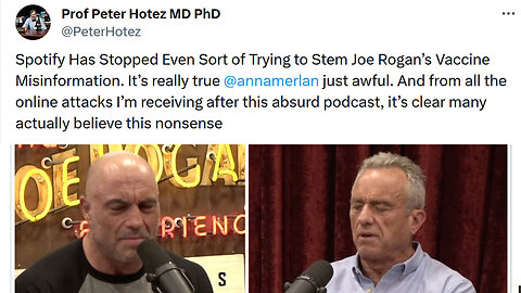 Big Pharma Shill Prof Peter Hotez MD PhD very angry about RFK interview on JRE! 😠💉