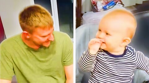 Baby Laughs After Daddy Burps