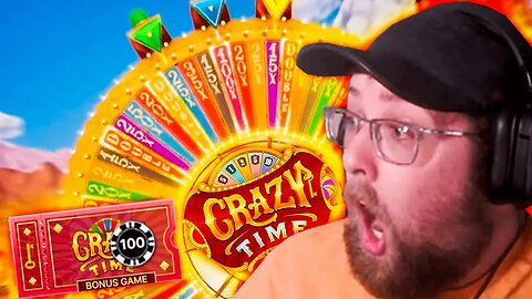 HUGE ALL IN BET ON CRAZY TIME HITS CRAZY TIME! (INSANE)