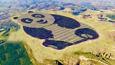 Giant Panda Shaped Solar Farm in China - Cute Renewable Energy