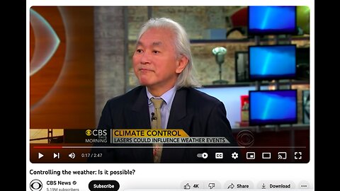 CBS Speaks on Controlling the Weather with a Physicist. How about these Weather Mod places?