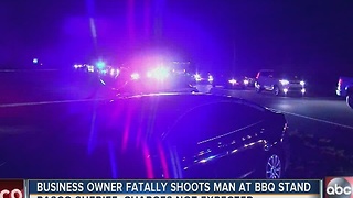 Business owner fatally shoots man at bbq stand