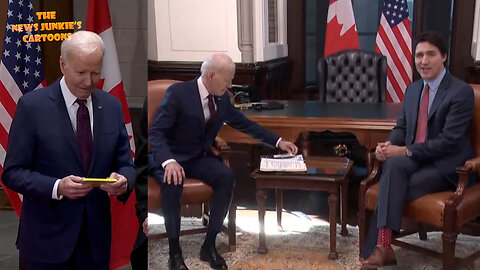 After chocolate saga, Biden & Trudeau sit and stare at the press as they attempt to ask questions while being herded out of the room.