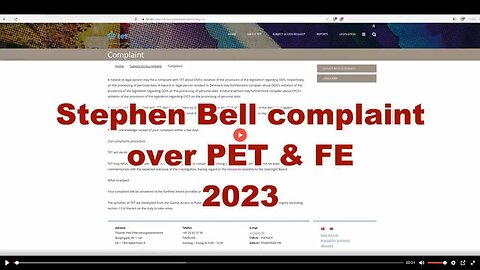 Stephen Bell complaint over the intel agencies PET & FE 2023