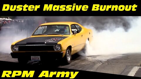 340 Plymouth Duster Roasting Tires Burnout Competition