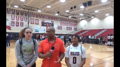 Timberview Guards Tamaiya Mims & Brooklyn Terry after 5a Region 1 Quarter final Win