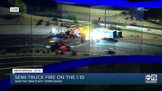 I-10 westbound closed at mini-stack due to vehicle fire