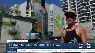 Female muralists paint their masterpieces in Downtown San Diego