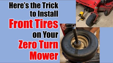 Easy Trick to Install Small Front Tires Wheels on Zero Turn Mower Using Basic Hand Tools