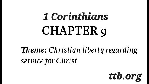 1 Corinthians Chapter 9 (Bible Study)