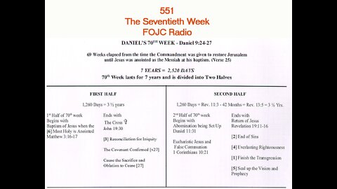 551 - FOJC Radio - The Seventieth Week - David Carrico 10-7-2022