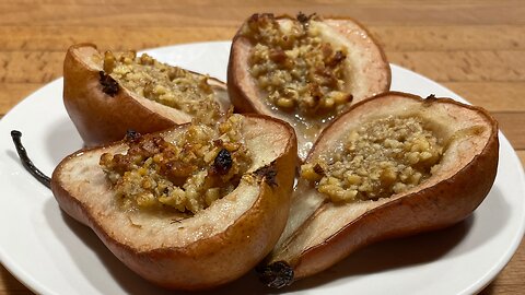 Baked Pears With Walnuts and Honey