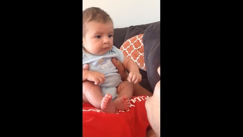 Watch How This Adorable Little Girl Reacts When Her Dad Blows Air On Her Face