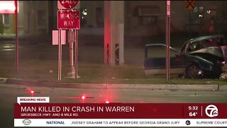 Man killed following crash in Warren