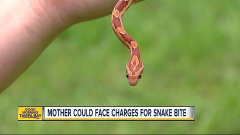 Possible charge after mother let snake bite baby