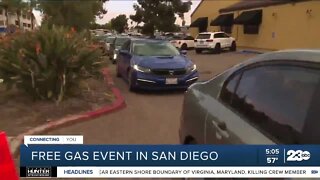 Drivers line up for free gas in San Diego