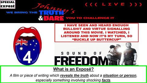 (((LIVE))) Johnny's T&D SPECIAL EXPOSE 4: WE REALLY NEED TO TALK ABOUT THE SOUND OF FREEDOM