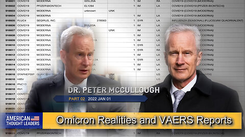 2022 JAN 01 Dr. Peter McCullough Part 02 Omicron Realities and VAERS Reports
