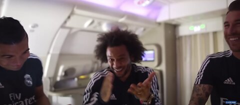 MARCELO, BALE, RAMOS and their teammates _ FUNNY MOMENTS Emirates A380!