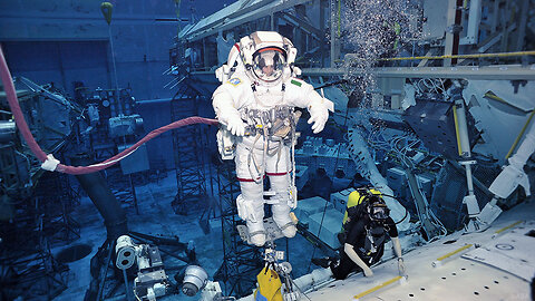 NASA - ISS - SCUBA DIVER WITH CAMERA & BUBBLES